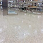 Commercial building epoxy chip floor.