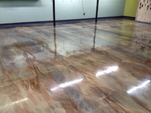 Beautiful metallic epoxy floor, South Jersey